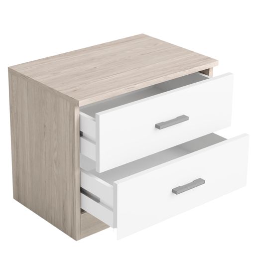 MESITA 2 CAJONES "COUPLE" - SAHARA / BLANCO MATE_2