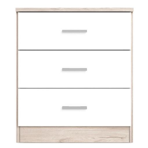 MESITA 3 CAJONES "COUPLE" - SAHARA / BLANCO MATE_3