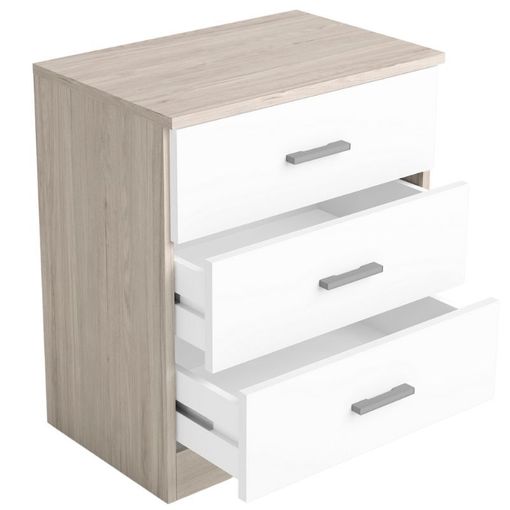 MESITA 3 CAJONES "COUPLE" - SAHARA / BLANCO MATE_2