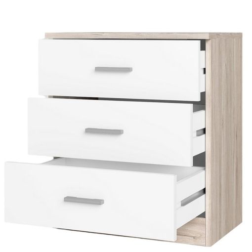 MESITA 3 CAJONES "COUPLE" - SAHARA / BLANCO MATE_1