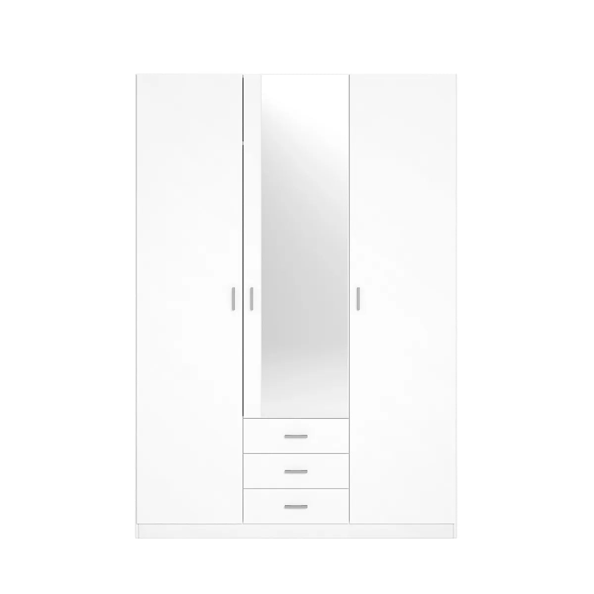 ARMARIO 3 PUERTAS + 3 CAJONES CON ESPEJO ROMA - BLANCO MATE_1