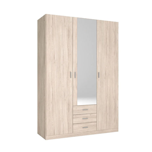 ARMARIO 3 PUERTAS + 3 CAJONES CON ESPEJO ROMA - SAHARA