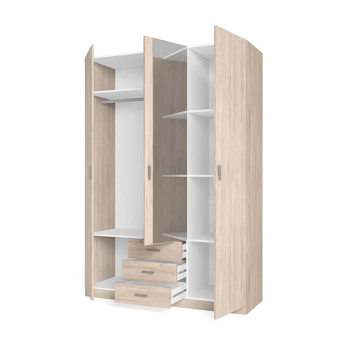 ARMARIO 3 PUERTAS + 3 CAJONES CON ESPEJO ROMA - SAHARA_2