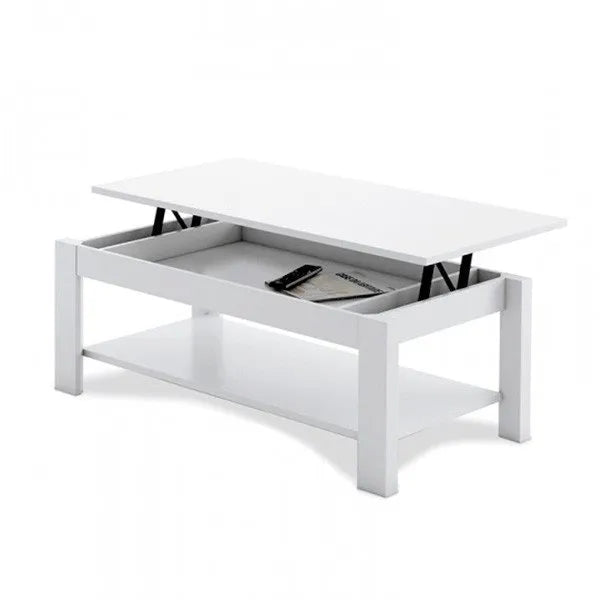 MESA CENTRO ELEVABLE "TREND" - BLANCO PORO