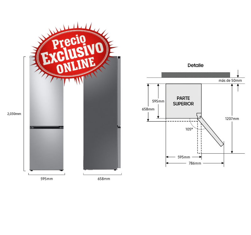 FRIGORÍFICO SAMSUNG RB38T603DSA | 273L / 112L