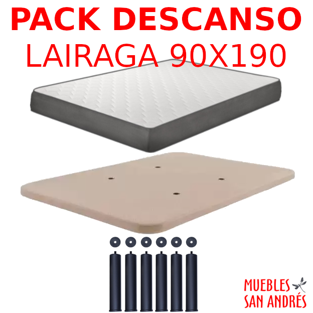 PACK DESCANSO LAIRAGA 90x190 - Muebles San Andres