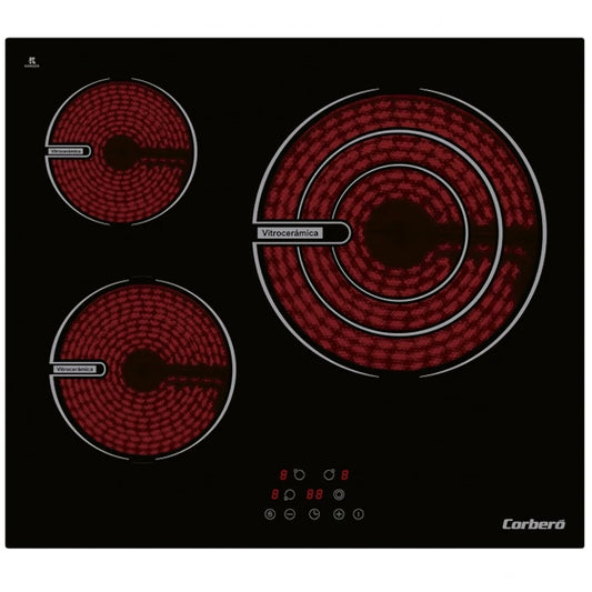 PLACA VITROCERAMICA CORBERO CCVG3BL574 | 3 ZONAS - Muebles San Andres