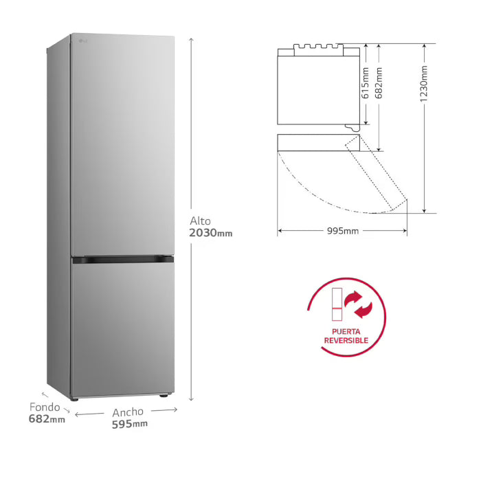 FRIGORÍFICO LG GBV22L0EPY | 277L / 110L