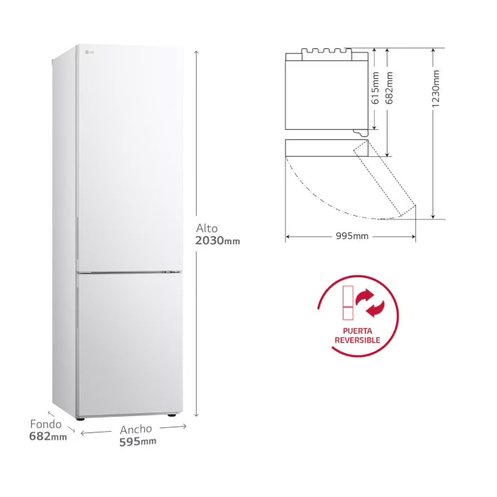 FRIGORÍFICO LG GBV22NCDSW BLANCO | 277L / 110L
