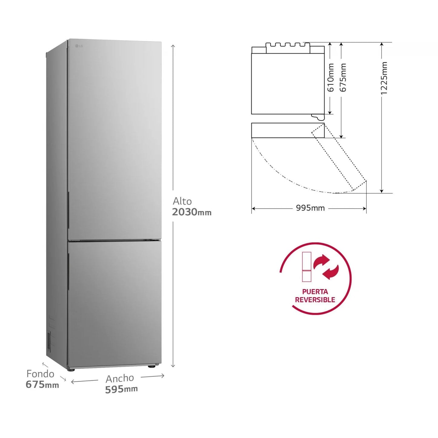 FRIGORÍFICO LG GBV22NCDPY | 277L / 110L