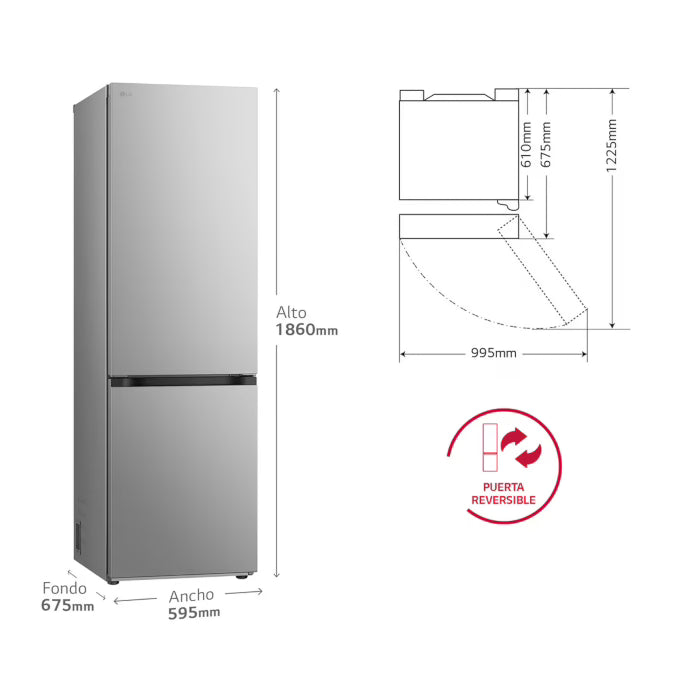 FRIGORÍFICO LG GBV3100APY | 234L / 110L
