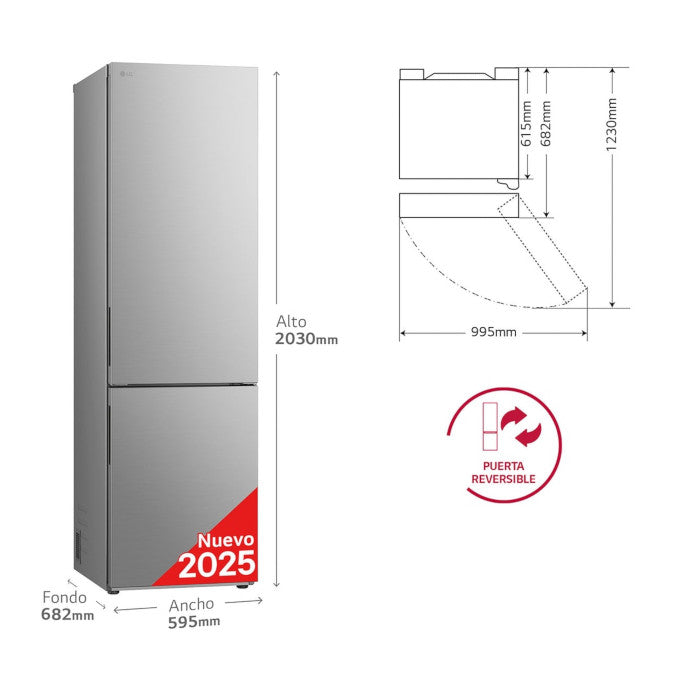 FRIGORÍFICO LG GBV22NCCPY | 277L / 110L