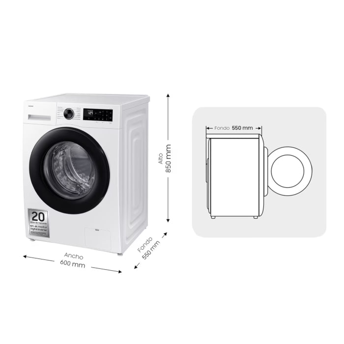 LAVADORA SAMSUNG WW10FG5U34AEEC | 10K | 1400RPM
