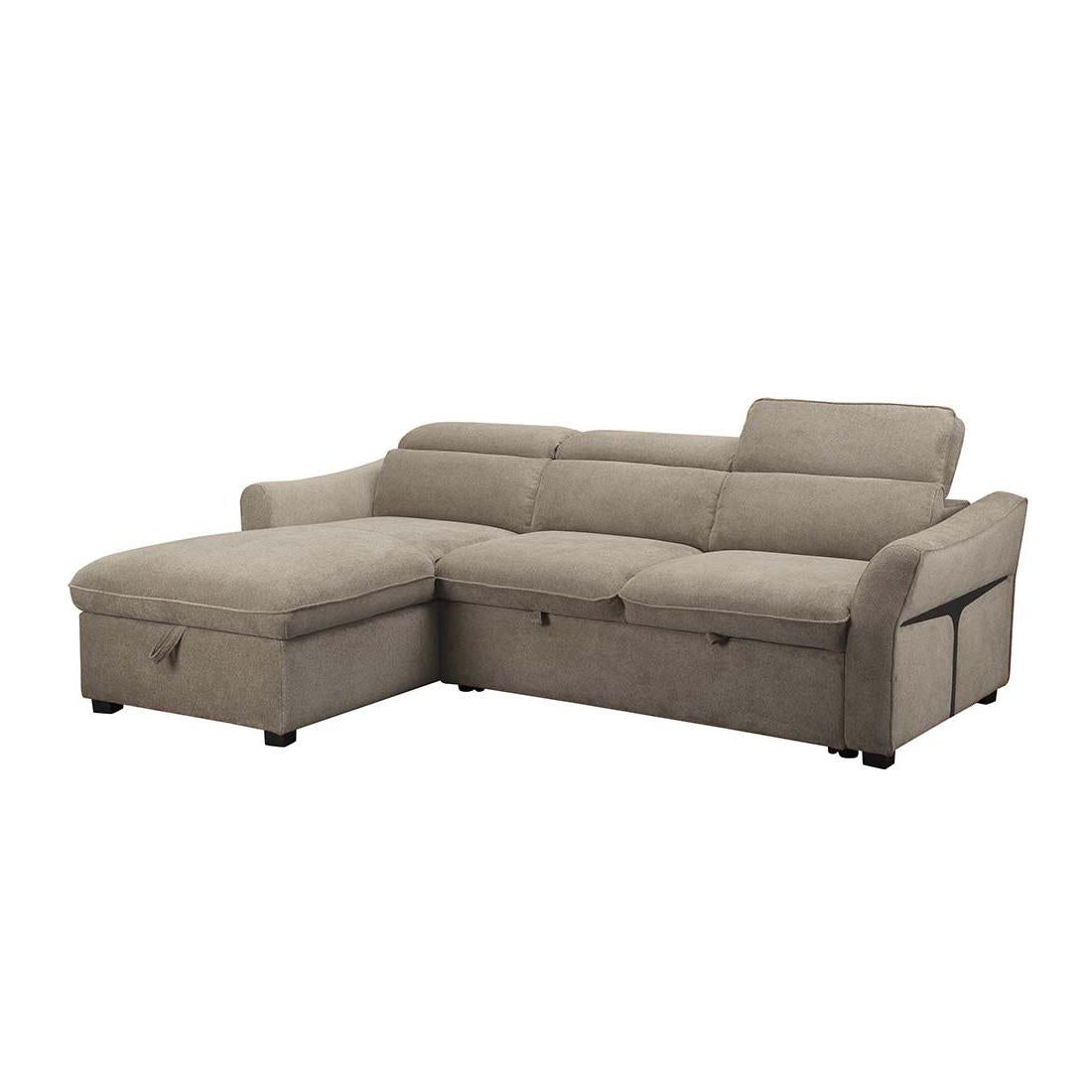 SOFÁ CAMA CHAISE LONGUE "CALÍOPE" | MARRÓN | IZQUIERDO - Muebles San Andres
