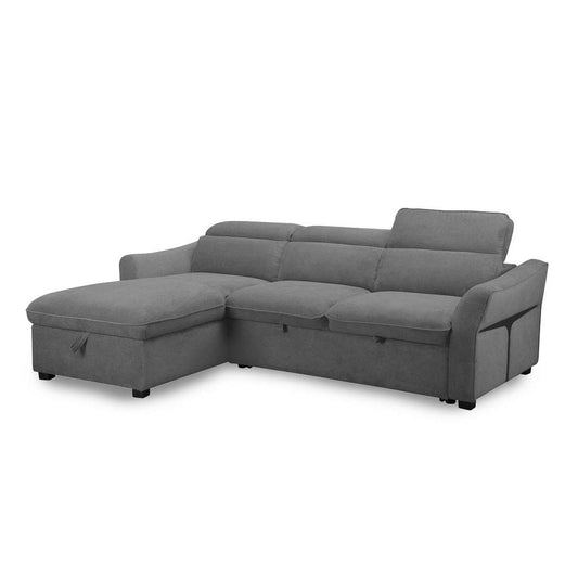 SOFÁ CAMA CHAISE LONGUE "CALÍOPE" | ANTRACITA | IZQ - Muebles San Andres
