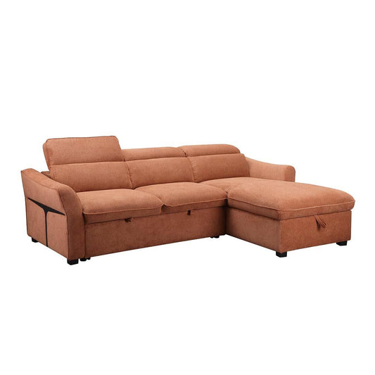 SOFÁ CAMA CHAISE LONGUE "CALÍOPE" | CARAMELO | DERECHO - Muebles San Andres