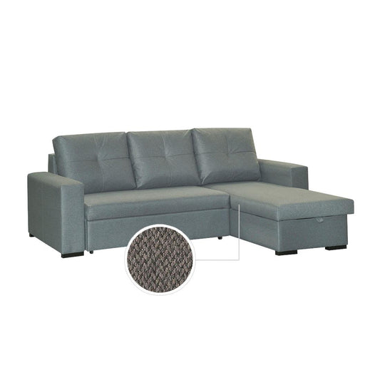 SOFÁ CAMA CHAISE LONGUE "AZORES" | CHOCOLATE | REVERSIBLE - Muebles San Andres