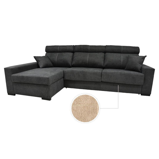 SOFÁ CAMA CHAISE LONGUE "FRAGATA" | BEIGE | IZQUIERDO - Muebles San Andres