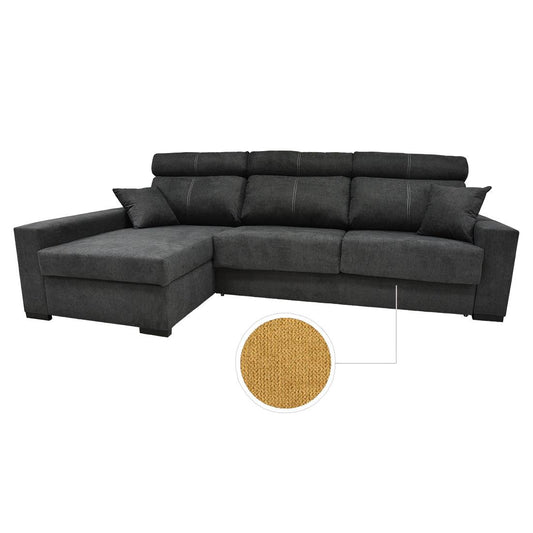 SOFÁ CAMA CHAISE LONGUE "FRAGATA" | OCRE | IZQUIERDO - Muebles San Andres