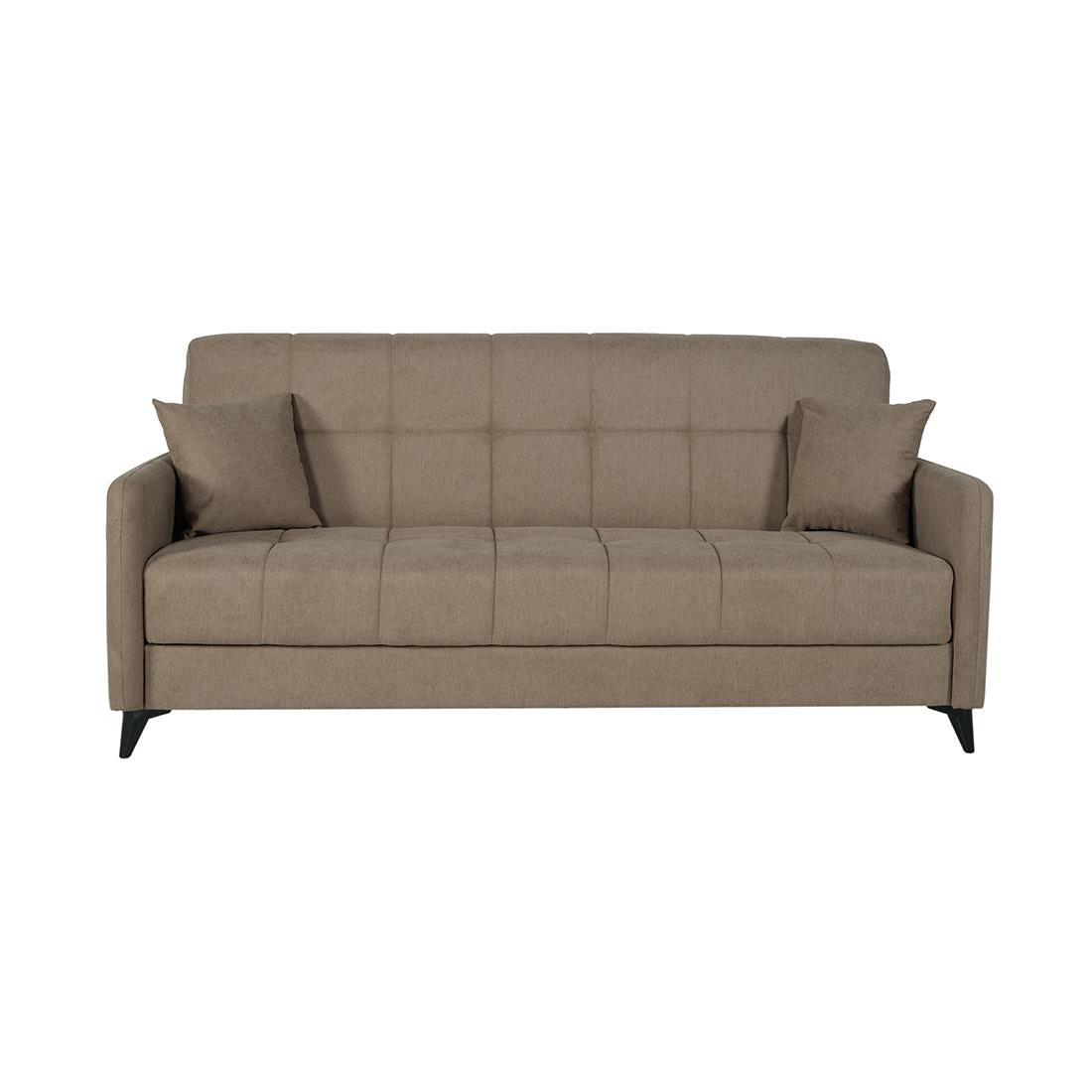 SOFÁ CAMA LIBRO "LUCA" | MARRÓN - Muebles San Andres