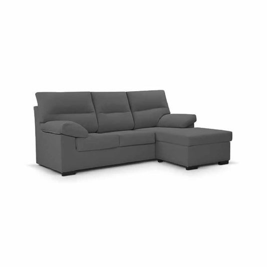 SOFÁ CHAISE LONGUE REVERSIBLE "NINFA" | GRIS OSCURO | 206 CM - Muebles San Andres