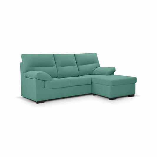 SOFÁ CHAISE LONGUE REVERSIBLE "NINFA" | TURQUESA | 206 CM - Muebles San Andres