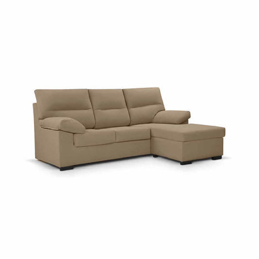 SOFÁ CHAISE LONGUE REVERSIBLE "NINFA" | VISÓN OSCURO | 206 CM - Muebles San Andres