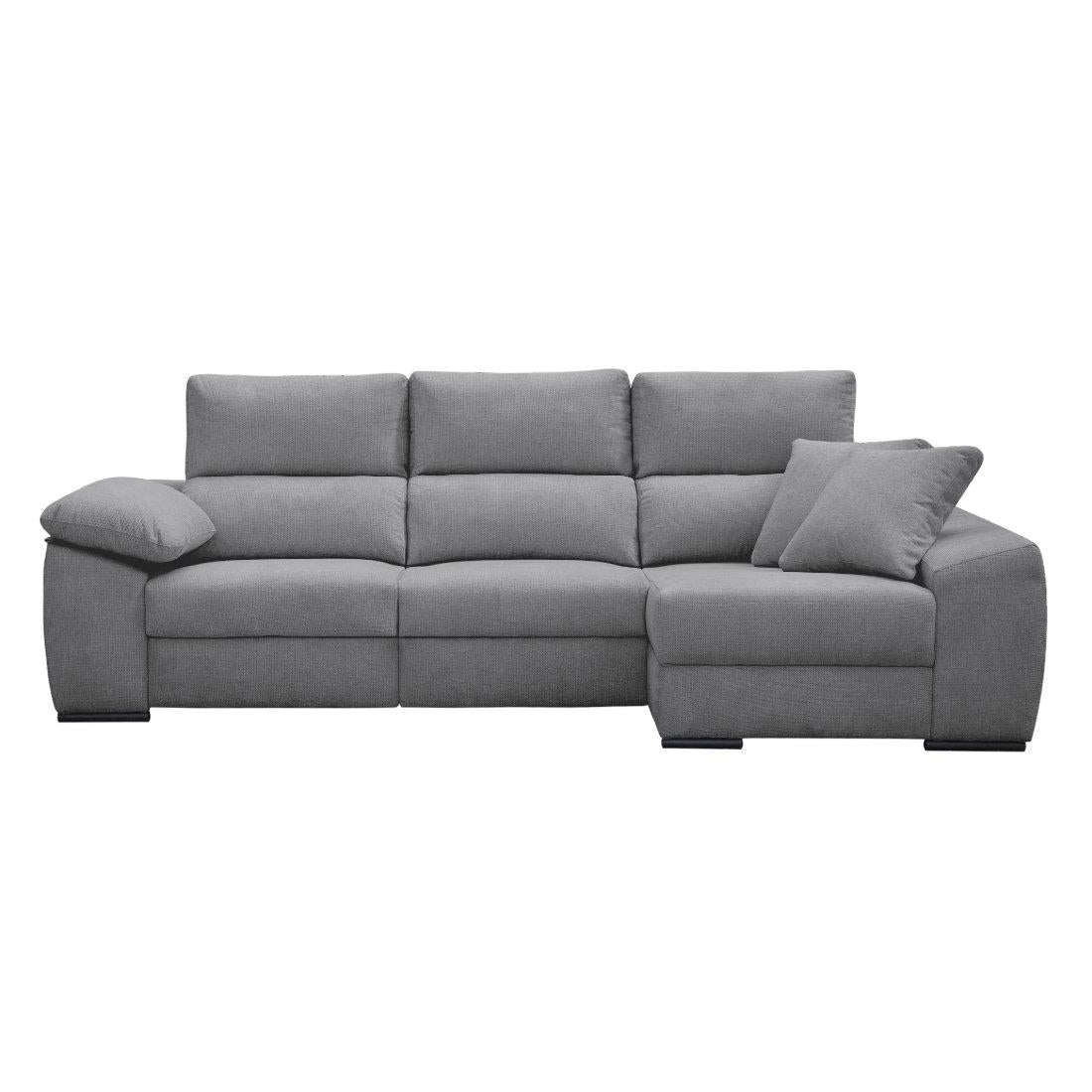 SOFÁ CHAISE LONGUE "BEIRUT" | GRIS CLARO | DERECHO - Muebles San Andres