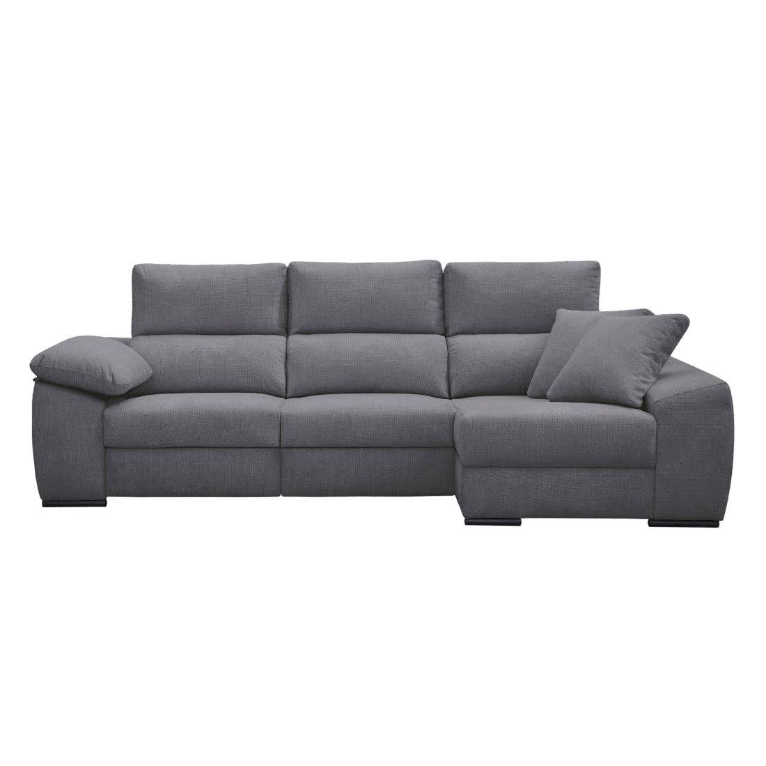 SOFÁ CHAISE LONGUE "BEIRUT" | GRIS OSC | DERECHO - Muebles San Andres