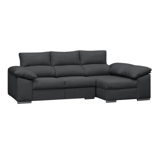 SOFÁ CHAISE LONGUE 3 PLAZAS "CIMA" | GRIS OSCURO | DERECHO - Muebles San Andres
