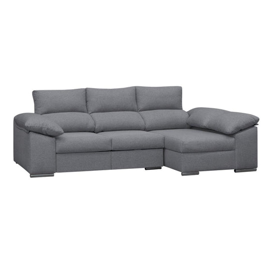 SOFÁ CHAISE LONGUE 3 PLAZAS "CIMA" | GRIS CLARO | DERECHO - Muebles San Andres
