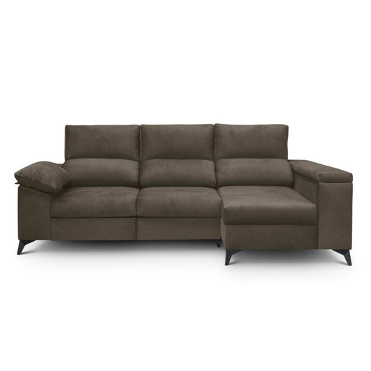 SOFÁ CHAISE LONGUE "DANTE" | MARRÓN | DERECHO - Muebles San Andres