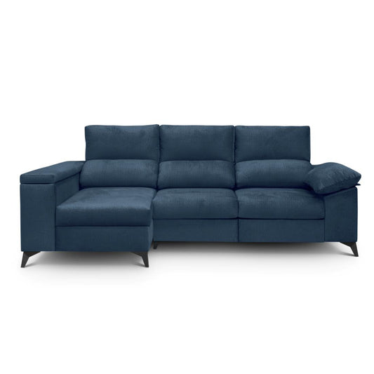 SOFÁ CHAISE LONGUE "DANTE" | AZUL | IZQUIERDO - Muebles San Andres