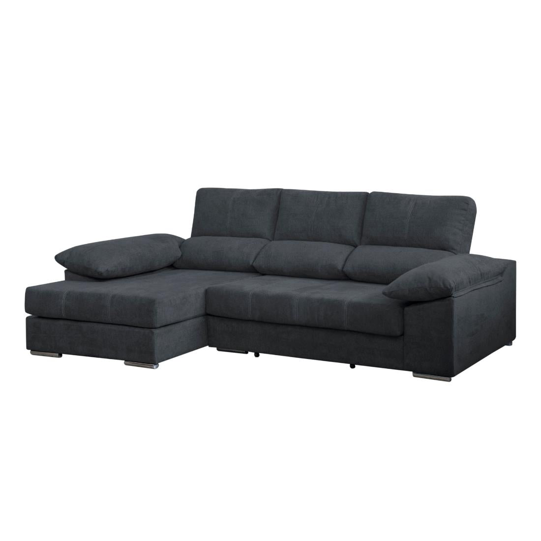 SOFÁ CAMA CHAISE LONGUE "SAMUEL" | GRIS OSCURO | IZQUIERDO - Muebles San Andres