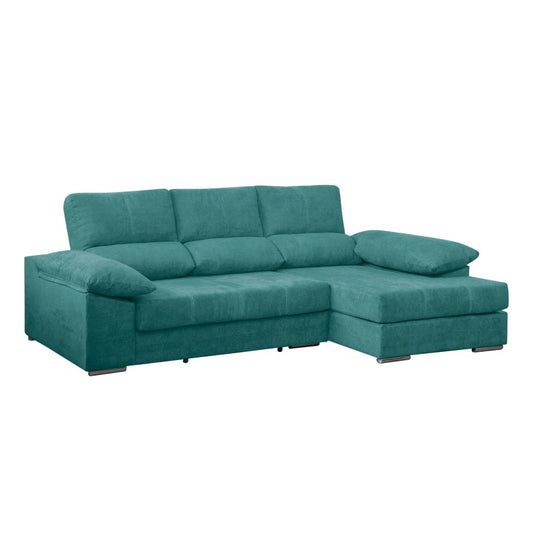 SOFÁ CAMA CHAISE LONGUE "SAMUEL" | TURQUESA | DERECHO - Muebles San Andres