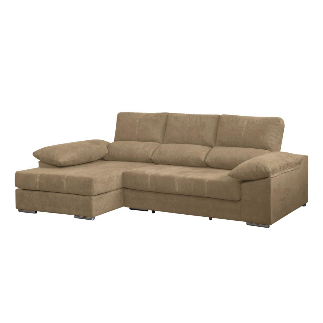 SOFÁ CAMA CHAISE LONGUE "SAMUEL" | CAFÉ | IZQUIERDO - Muebles San Andres