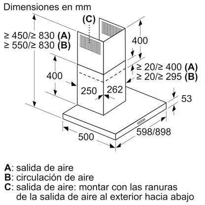 CAMPANA DECORATIVA RECTANGULAR BALAY 3BC095MX