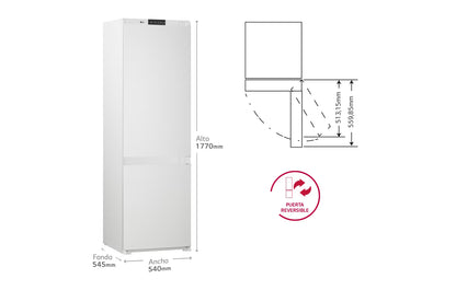 FRIGORIFICO LG GNM12VWHN INTEGRABLE | 179L / 63L