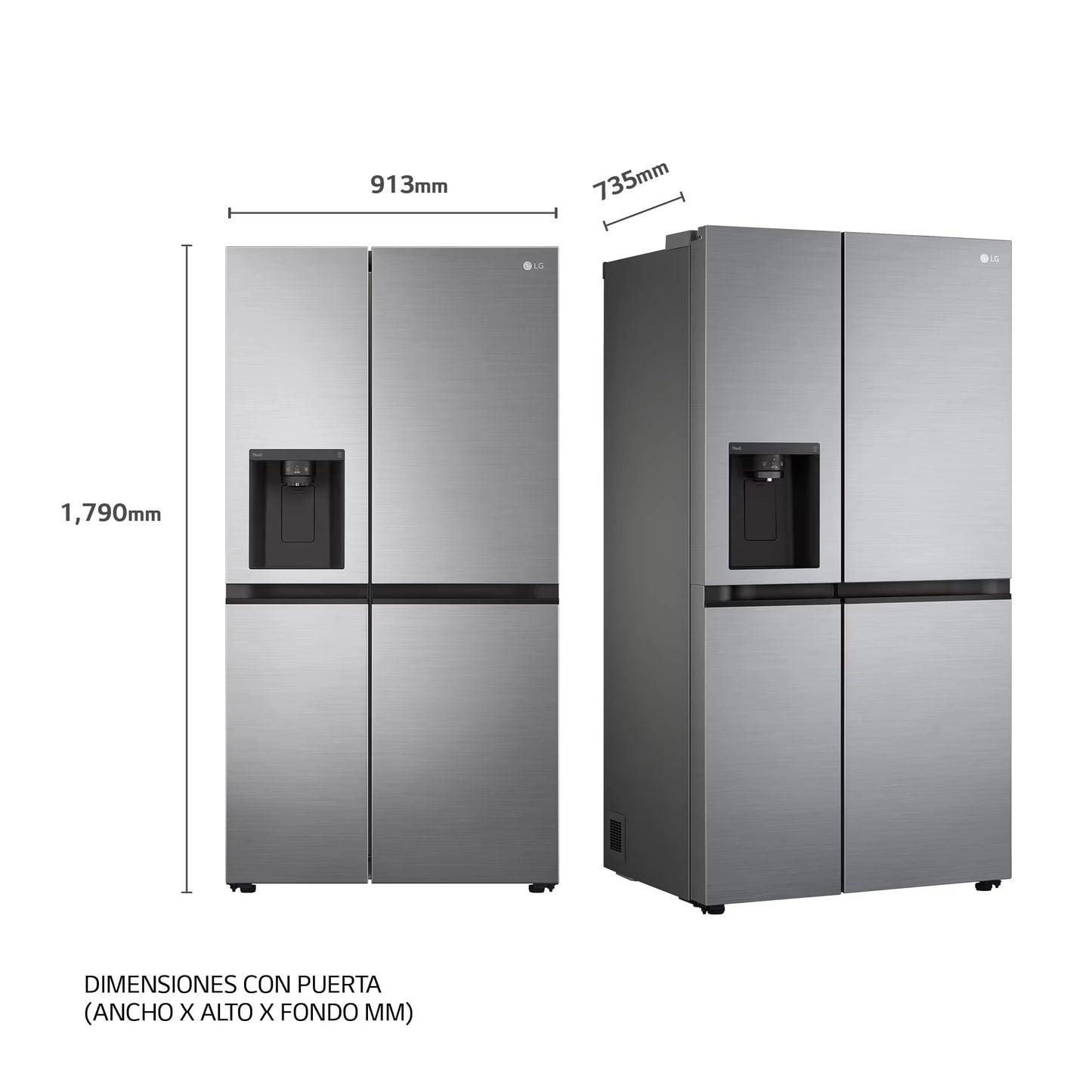 FRIGORÍFICO LG AMERICANO INOX GSLV51PZXM SIN TOMA | 635L No Frost