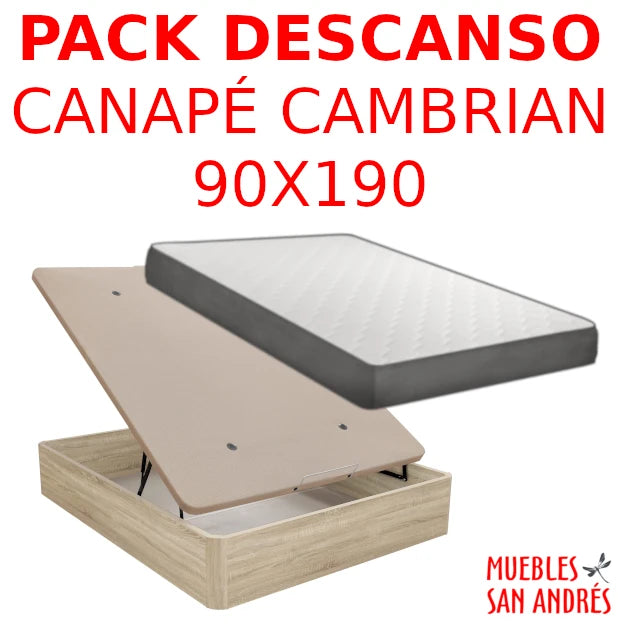 PACK DESCANSO CANAPÉ CAMBRIAN 90x190 - Muebles San Andres