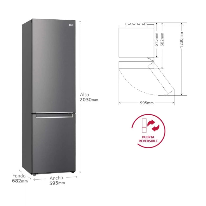 FRIGORIFICO LG GBP62DSNGN INOX | 277L / 107L