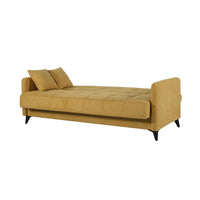 SOFÁ CAMA LIBRO "LUCA" | MOSTAZA - Muebles San Andres