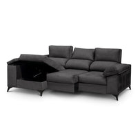 SOFÁ CHAISE LONGUE "DANTE" | ANTRACITA | IZQUIERDO - Muebles San Andres