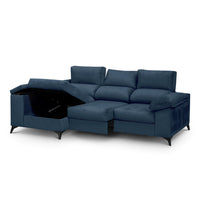 SOFÁ CHAISE LONGUE "DANTE" | AZUL | IZQUIERDO - Muebles San Andres
