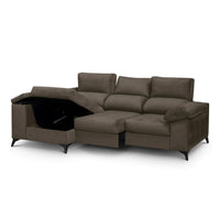SOFÁ CHAISE LONGUE "DANTE" | MARRÓN | IZQUIERDO - Muebles San Andres