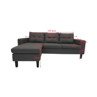 SOFÁ CHAISE LONGUE "MAGNOLIA" | GRIS BASE - Muebles San Andres