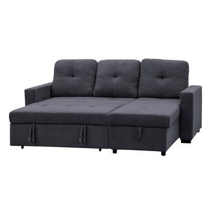 SOFÁ CAMA 2 PLAZAS CON CHAISELONGUE REVERSIBLE Y ARCÓN | GRIS