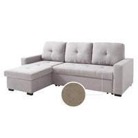 SOFÁ CHAISE LONGUE 2 PLAZAS "KLEO" REVERSIBLE | BEIGE - Muebles San Andres