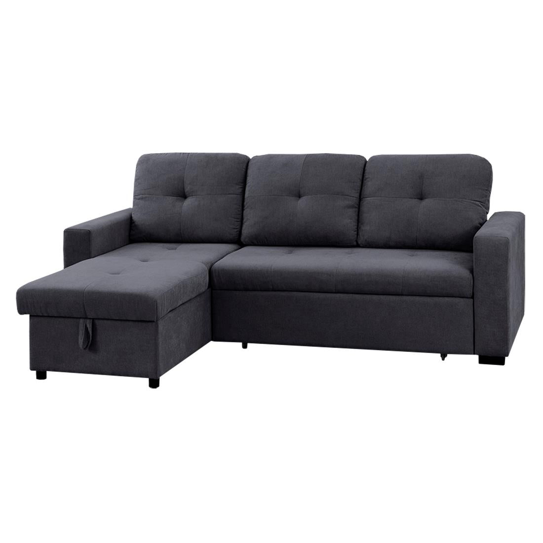 SOFÁ CHAISE LONGUE 2 PLAZAS "KLEO" REVERSIBLE | GRIS - Muebles San Andres