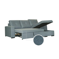 SOFÁ CAMA CHAISE LONGUE "AZORES" | AZUL | REVERSIBLE - Muebles San Andres